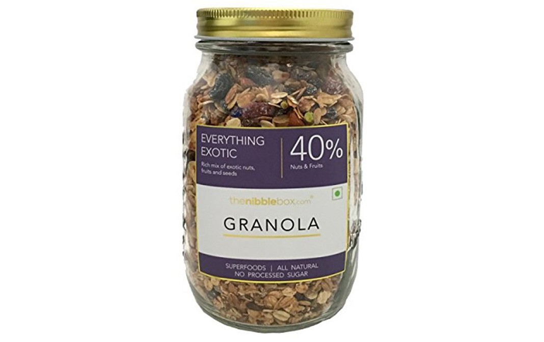 TheNibbleBox Everything Exotic Granola   Glass Jar  500 grams